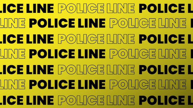 Politie lijn belettering naadloze patroon achtergrond politie lijn woord op gele achtergrond