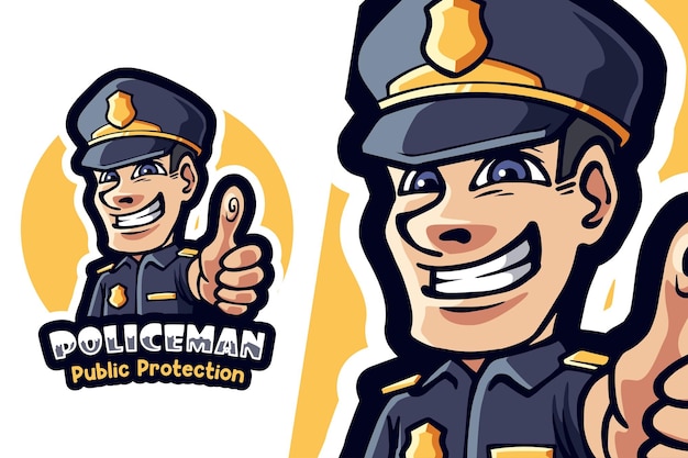 Vector politie mascotte logo afbeelding