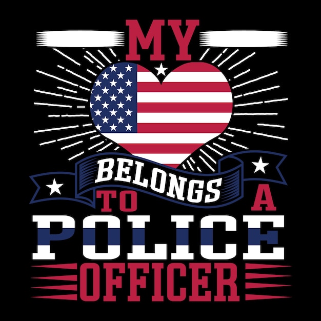 Politie T-shirtontwerp met politie-graphics