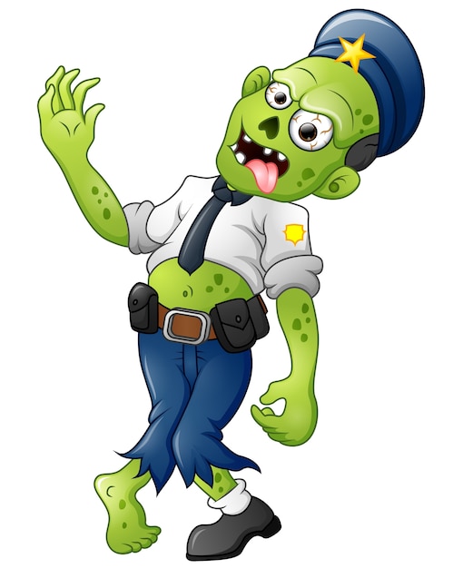 Politie zombie cartoon