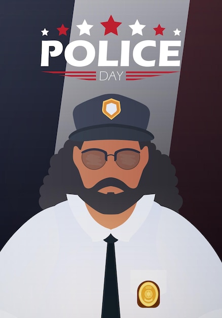 Vector politiedag politieagent in uniform vector illustratie