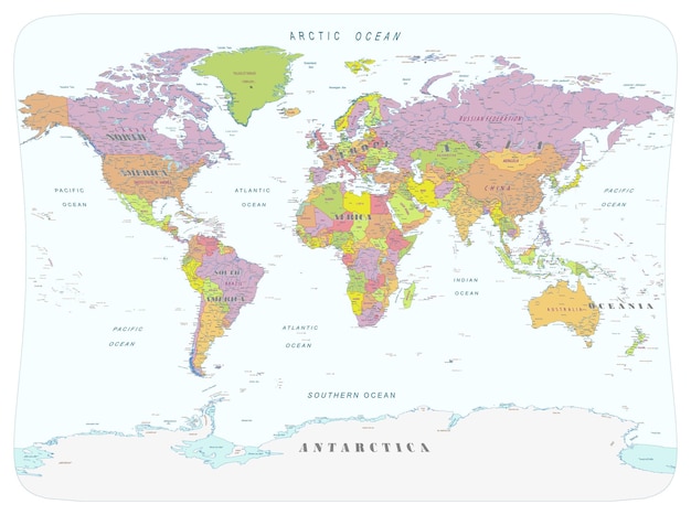 Politieke wereldkaart Bevat informatie gelicentieerd onder de Open Government License Canada