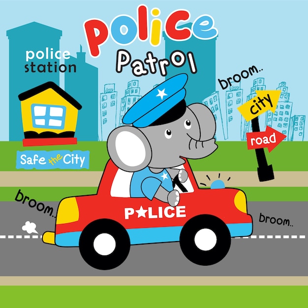 politiepatrouille cartoon vector kunst