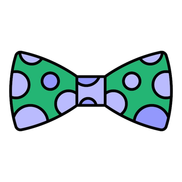 Vector polka bow tie icon outline polka bow tie vector icon color flat isolated on white