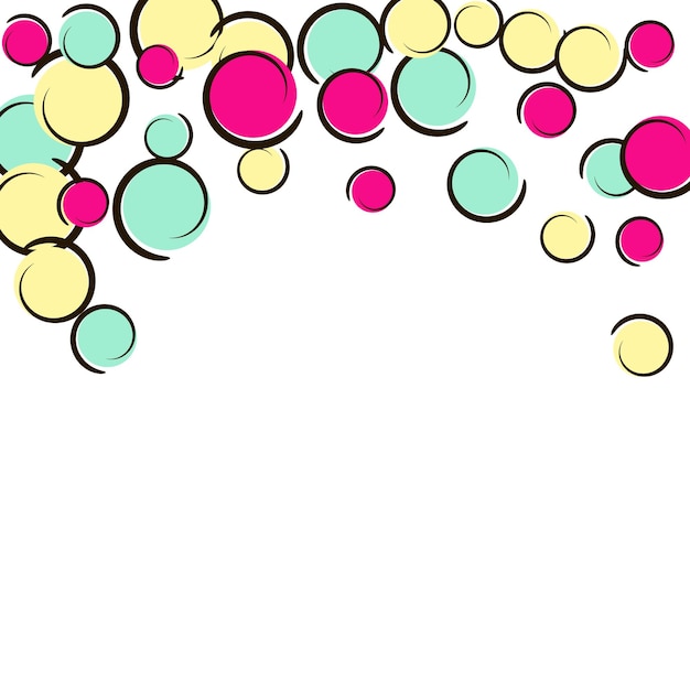 Polka dot background with comic pop art confetti