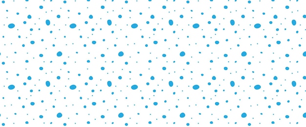 Polka dot blue seamless background with hand drawn doodle shapes