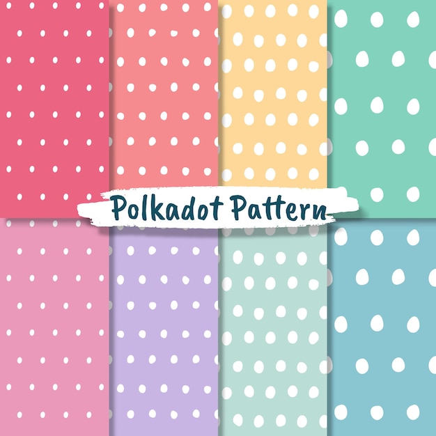 Polka dot pattern collection in pastel colors