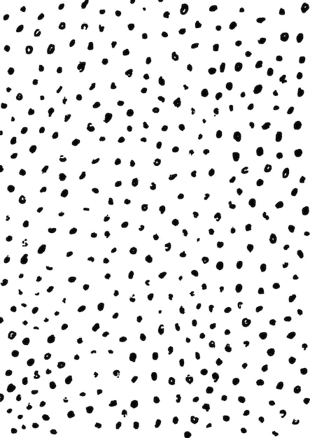 폴카 잉크 도트 패턴입니다. 손으로 그린 검은 점 벡터.