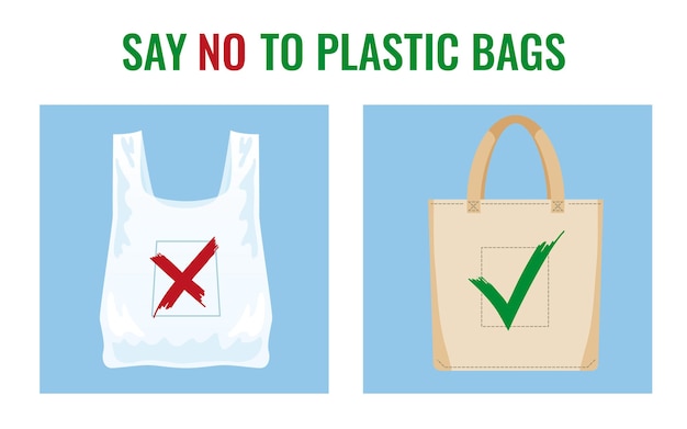 Pollution problem concept Say no to plastic bag