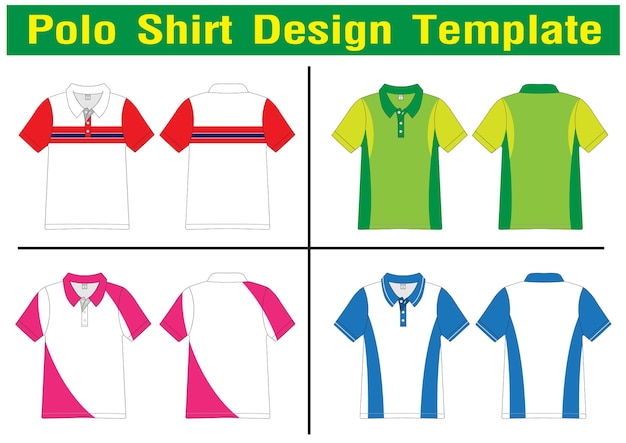 Polo shirt design lined vector sjabloon