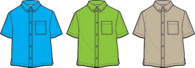 Vector polo shirt platte schets technische tekening vector illustratie sjabloon