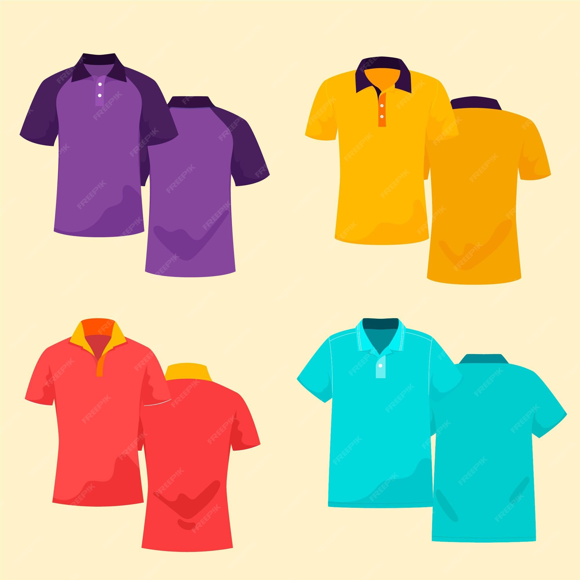 Premium Vector | Polo shirt set