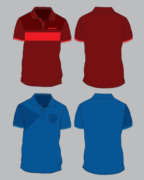 Vector polo shirt template vector design apparel mockup
