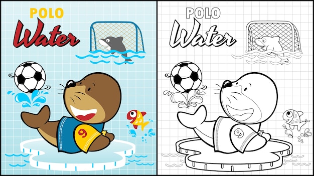 Acqua di polo con cartoon animali divertenti