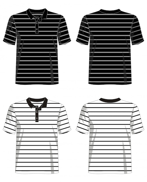 Vector poloshirt gestreepte sjabloon