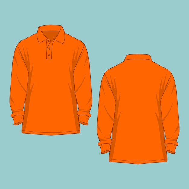 Poloshirt lange mouw Mockup Vector afbeelding en illustratie