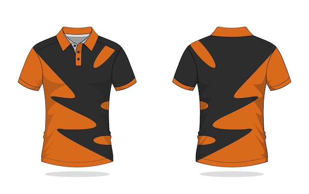 Poloshirt ontwerp, oranje sjabloon