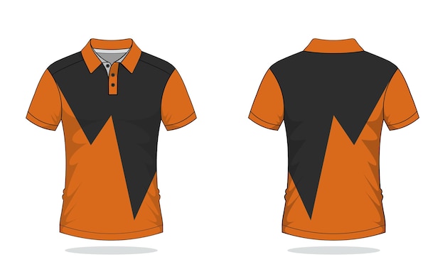 Poloshirt ontwerp, oranje sjabloon