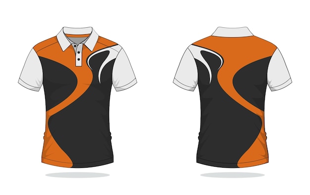 Poloshirt ontwerp, oranje sjabloon