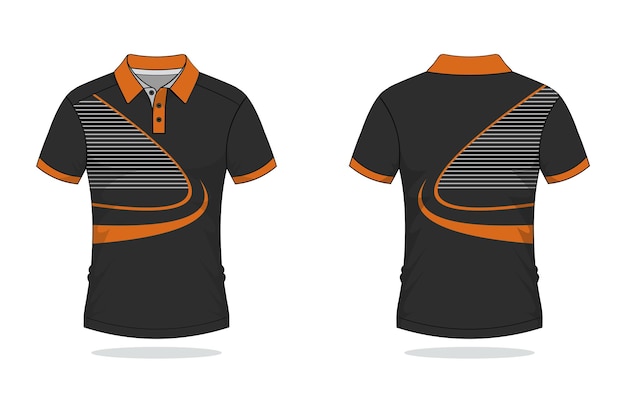 Poloshirt ontwerp, oranje sjabloon