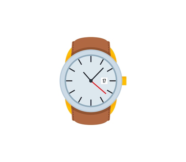 Polshorloge vector geïsoleerde pictogram. Emoji-illustratie. Horloges vector emoticon