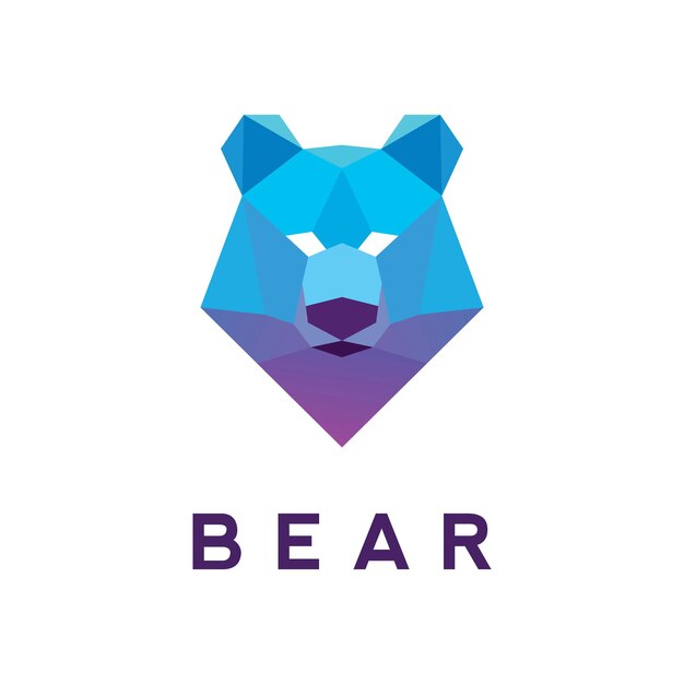 Poly bear logo template design