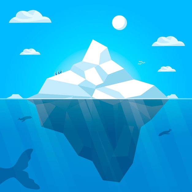 Vector poly iceberg illustration