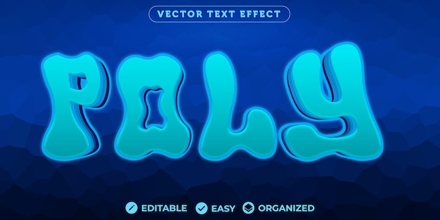 Vector poly-teksteffect volledig bewerkbaar lettertype-teksteffect