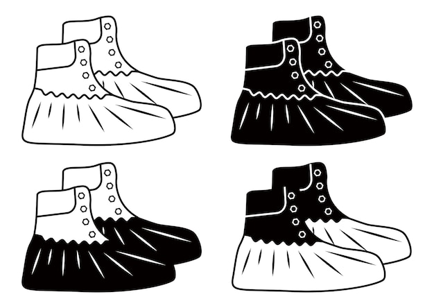 Vector polyethylene covering for shoes antibacterial plastic shoe covers protective medical covers