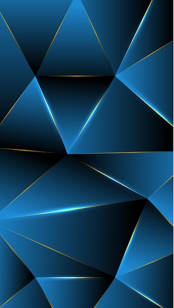 Polygon, abstract blue grotto, black gradient wallpaper background vector illustration