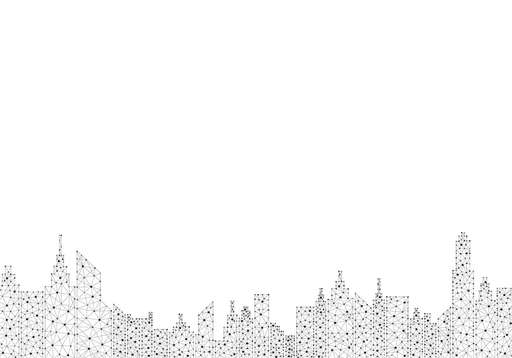 Vector polygon city illustration