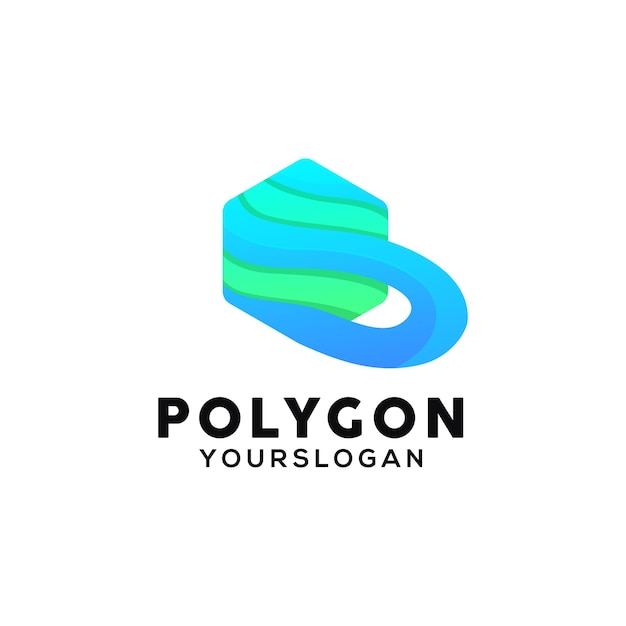 Polygon colorful logo design template