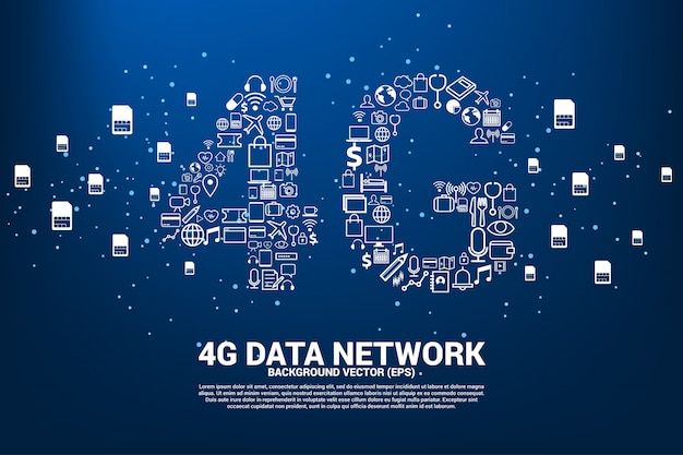 Полигон точка соединить линию в форме мобильной сети 4G