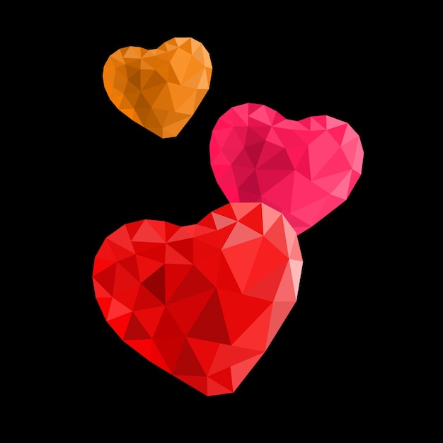 Polygon heart shape, Happy Valentine's Day Heart Design