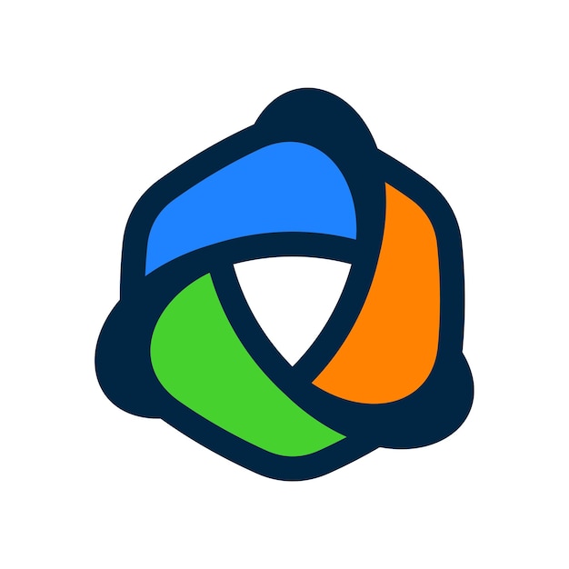 POlygon Hexagon Красочный дизайн логотипа