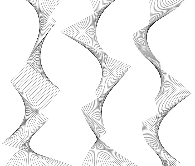 Vector polygon lines form angle ribbon design element effect 3d12