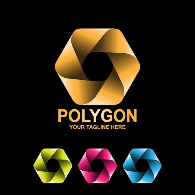 Polygon logo vector premium file