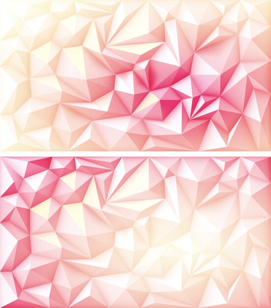 Polygon Polygonal Geometric Triangle Multicolored Red Pink Yellow Ruby Backgrounds