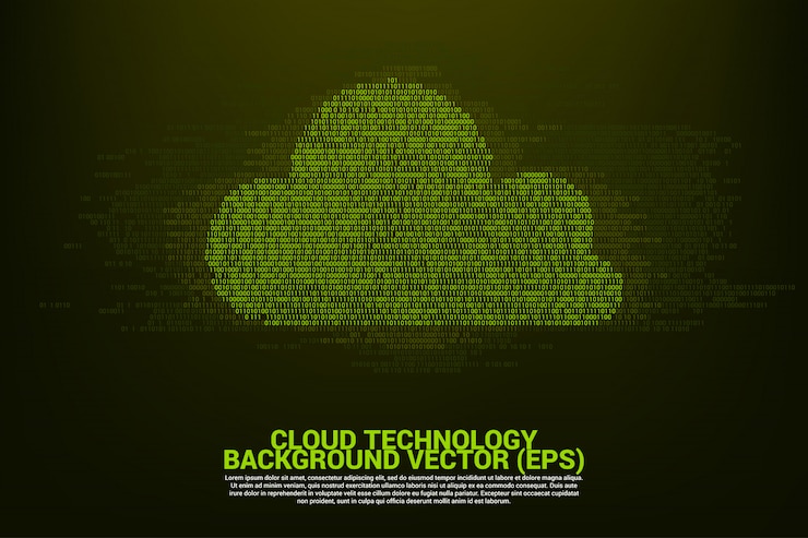 Vector polygon software cloud  with one and zero digit matrix style. 