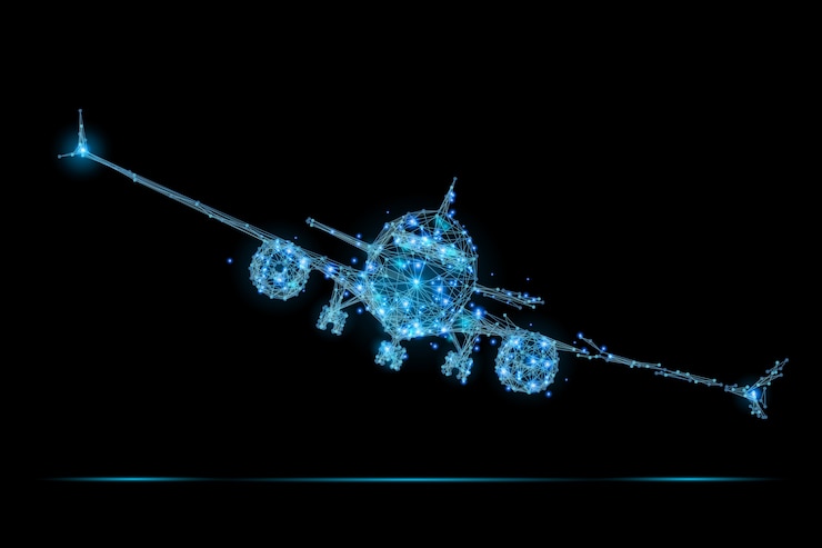 Vector polygonal airliner low poly