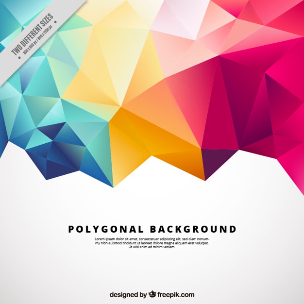 Polygonal background with colorful forms