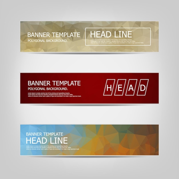 Vector polygonal banners background