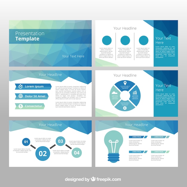 Vector polygonal business template with infographic elements