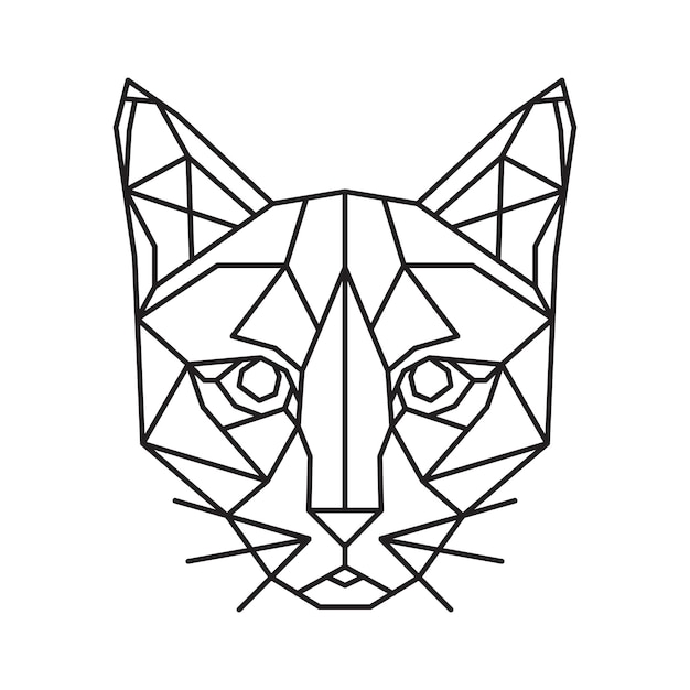 Polygonal Cat Geometric line animal Vector illustration