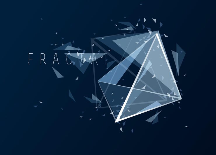 Vector polygonal elements vector abstract background, low poly 3d object, connected lines in perspective fractal design element, mesh lattice net technology theme.