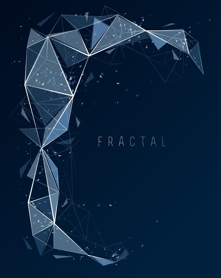 Vector polygonal elements vector abstract background low poly 3d object connected lines in perspective fractal design element mesh lattice net technology theme