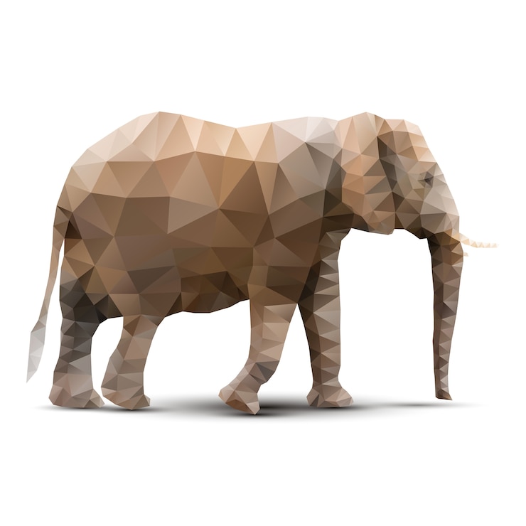 Vector polygonal elephant