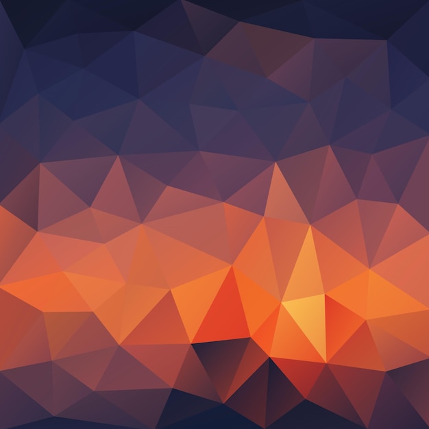 Vector polygonal fire in the night background