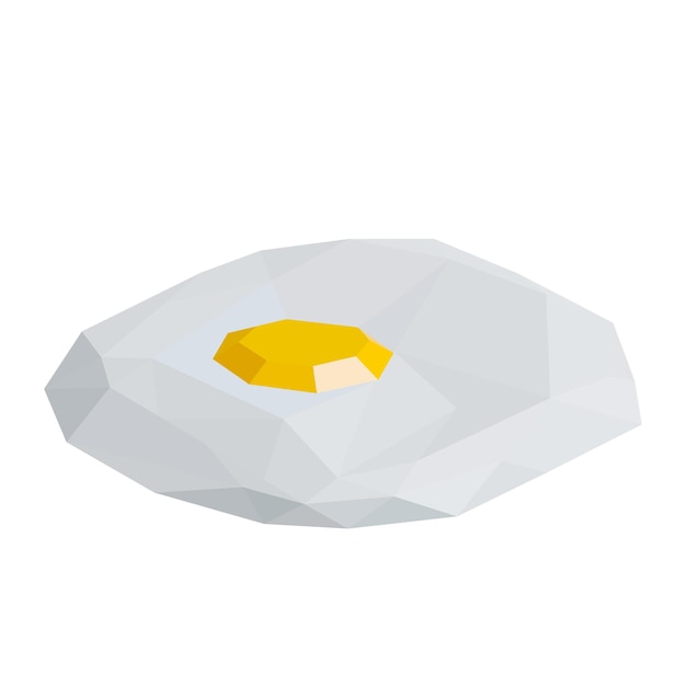 Polygonal fried egg Egg on a white background fried egg Vector illustration