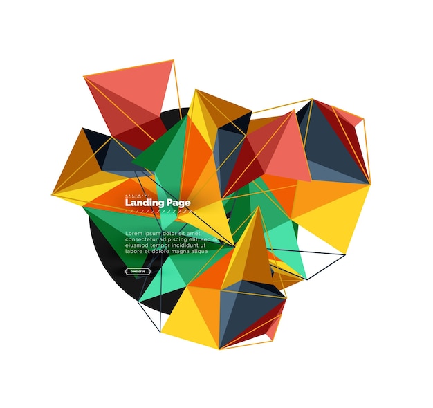 Polygonal geometric design abstract shape made of triangles trendy background